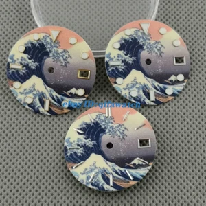28,9 mm super voll leuchtend Kanagawa Surfuhr Zifferblatt passt NH35 NH36 Uhrwerk - Bild 1 von 11