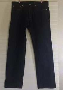 Men's Levi's 505 Straight Leg Regular Fit Blue Jeans Size 36x32 Dark Indigo - Picture 1 of 6