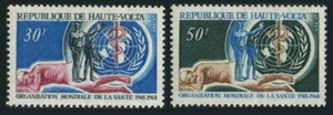 Burkina Faso 188-189.MNH.Michel 238-239. WHO-20,1968.Emblem,sick people.1968. - Picture 1 of 1
