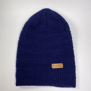 OMECHY Dark Blue Beanie Hat Knit Slouch Fleece Lined Winter Warm One Size - Picture 1 of 6