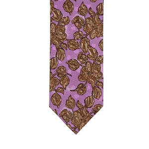 $290 ITALO FERRETTI Tie Floral Lilac 100% Silk Handmade in Italy - Picture 1 of 3
