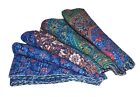 Indian Embroidery Kantha Quilt Bedspread Mandala Throw Cotton Blue