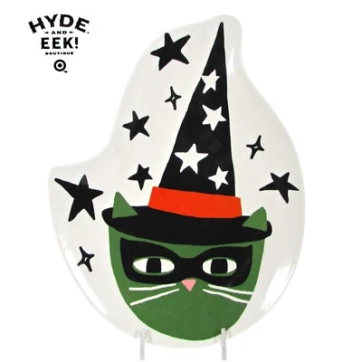NUEVO Target HYDE AND EEK 11" Placa de Melamina en Forma de Fantasma Gato Bruja Sombrero Foto 1 de 4