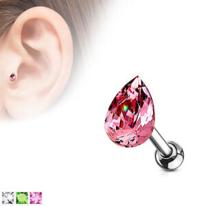 Crystal Bar Barbell Ear Cartilage Tragus Helix Studs Piercing Earrings Jewelr/_fr