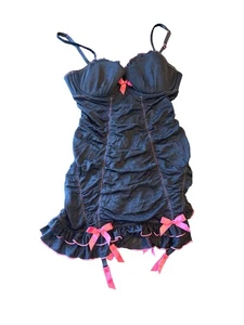 Neu mit Etikett Victoria's Secret Negligee schwarz & pink Spitze sexy Little Things 36C - Bild 1 von 7