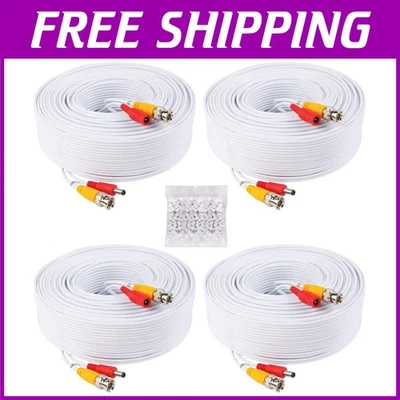 2-in-1 BNC Video Power Cable 4 Pack + Connectors - Image 1 of 4