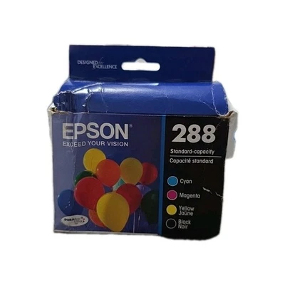 New Open Box Epson 288 4pk Magenta Yellow Cyan Black Ink Cartridges Exp 07/2024  - Image 1 of 3