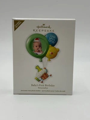 Hallmark Keepsake Ornament Baby First Birthday Photo Holder Balloon Look Who’s 1 - Image 1 of 3