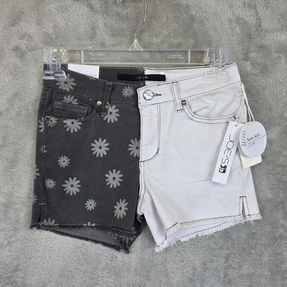 Pantalones Cortos Joe's Jeans Niñas 16 Negro Ceniza Margie Tiro Medio 2 Tonos Margarita Dobladillo Crudo Foto 1 de 4