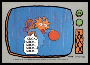 Topps The Simpsons (1990) Suck, suck, suck, suck, suck. (Puzzle Back) No. 84