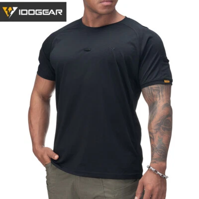 IDOGEAR Tactical Summer T shirt Sports t-shirts Short Sleeve Black Men t-shirts  - Image 1 of 4