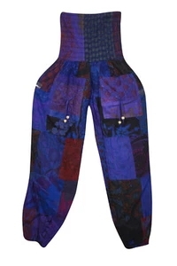 Boho Chic Gypsy Hippy Cotton Women Patchwork Harem Pants S/M