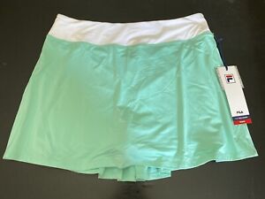 FILA Women’s Elite Tennis Pleated Back Skirt Mint Green Color Block Size Medium