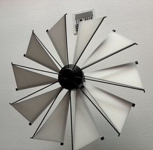 Quorum Mykonos 52" Ceiling Fan, DC Motor Black with White cloth Blades- 65210-69