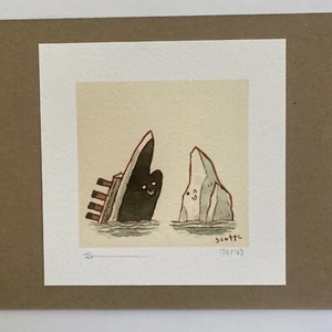 Scott C Great Showdowns "THE BOAT AND THE ICE" TITANIC Art Print - Picture 1 of 2