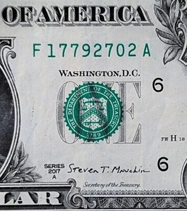 2017 A $1 bill fancy serial, historic date note Feb 27, 1779 Revolutionary War - Picture 1 of 3