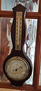 Pretty vintage barometer thermometer Working. 37cm Long -C14