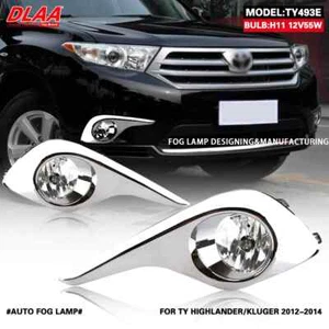2Pcs Front Fog Lights Assembly w/ Clear Grills Bumper For Toyota Highlander - Picture 1 of 6