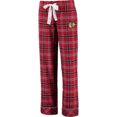 NEW Chicago Blackhawks NHL Women's Red Flannel Pajama Bottoms Concepts Sport Med - Image 1 of 4