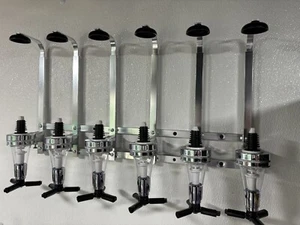 6 Bottle Alcohol Liquor Dispenser Stand Wall Mounted Drink Beer Wine Bar Butler - Picture 1 of 4