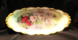 LIMOGES HAND PAINTED ROSES CELERY - Picture 1 of 6