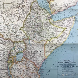 Mapa de los países del Nilo África de octubre de 1963 de colección frente geográfico nacional - Imagen 1 de 7