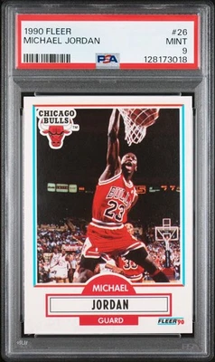 1990 Fleer #26 Michael Jordan PSA 9 Mint Chicago Bulls HOF  - Image 1 of 2