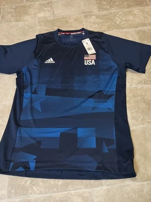 Мужские новый Adidas команды США Олимпийских игр волейбол Джерси рубашка M новый с Ярлыками - Изображение 1 из 4