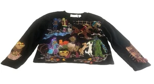 Design options Christmas Kitschy Embroidered Beaded Sweater Vintage Car Dog Sz S - Picture 1 of 10