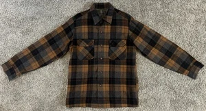Vintage Pendleton Woolen Orange Board Shirt Loop Collar Flannel Sz M USA Made - Picture 1 of 5