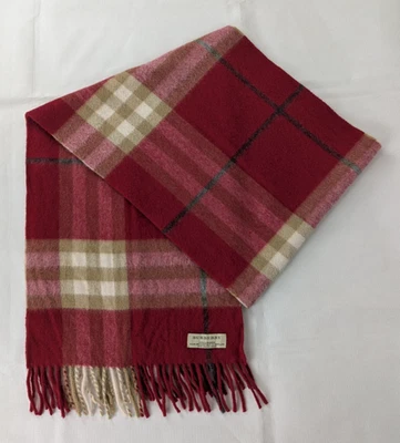 BURBERRY Cashmere Nova Check Scarf – Red Plaid – PREMIUM QUALITY – FAST SHIP - Image 1 of 4