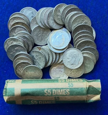 100 Roosevelt Dimes Junk Silver 90% $10 Face Value Random Dates - Image 1 of 2
