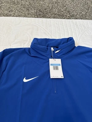 Nike Coaches 1/4 Zip Hooded Short Sleeve Jacket Blue  FJ9548-494 Medium - Image 1 of 4