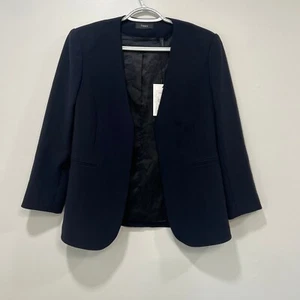 Theory Womens Blazer 6 Navy Blue Admiral Crepe Lindrayia $395 Coat Career - Picture 1 of 7