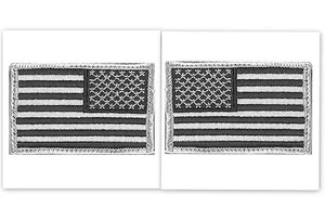 USA AMERIKANISCHE FLAGGE TACTICAL PATCH Set /2 US ARMY BADGE Silber Polizei HOOK & LOOP  - Bild 1 von 4