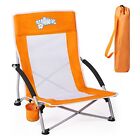 Low Beach Camping Folding Chair With Cup Holder & Carry Bag Compact & Heavy Duty
