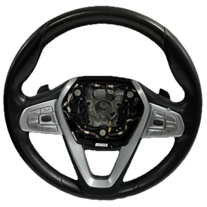 2016 BMW 750i STEERING WHEEL W/ SWITCH BUTTONS BLACK LEATHER 6873930 OEM - Picture 1 of 16
