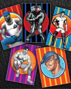 TOM OF FINLAND POSTKARTEN LEDERMÄNNER SCHWULE COWBOY POSTKARTEN 5ER-PACK + UMSCHLÄGE - Bild 1 von 9