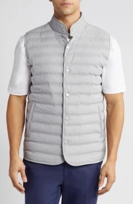 Peter Millar L Large Crown Crafted Regent Vest Gale Grey Quilted Puffer $285 - Image 1 of 4
