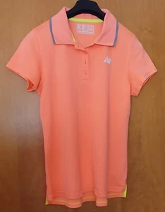 New Balance B Dry Golf Polo Ladies Womens Girls Orange Sport Shirt Top Medium M - Picture 1 of 6