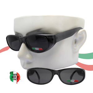 Sonnenbrille Herren Made IN Italy 100% rechteckig Oval Dunkelgrau Pearl