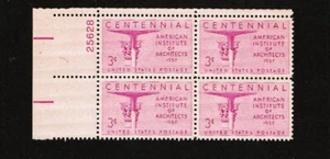 1957 U.S. Commemorative 3c ARCHITECTS AIA  Plt#Blk  Sc#1089 M/NH/OG - Picture 1 of 1