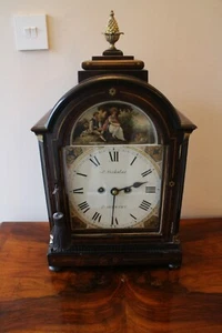 Reloj de soporte regencia repetidor de fusibles doble caoba por J. Nicholas Daventry 1817 - Imagen 1 de 10