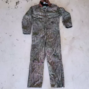 VTG Liberty Coveralls Mens Large Brown Green Realtree Camo Insulated Made in USA - Picture 1 of 21