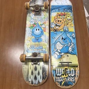 Vintage WORLD INDUSTRIES WET WILLY STAINED GLASS Skateboard Complete Flame Deck - Bild 1 von 24