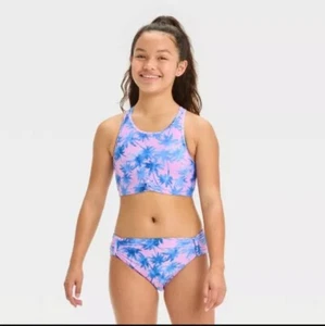 Girls' Sandy Daze Palm Printed Bikini Set - art class S 6/7 - Picture 1 of 2