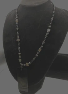 Vintage Peyote Bird Onyx Tourmaline Quartz Necklace - Picture 1 of 5