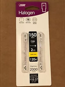 FEIT 150W Bright White 2700K R7 T3 Dimmable Light Bulb 2-Pk BPQ150T3/CL/S/2/HDRP - Picture 1 of 2