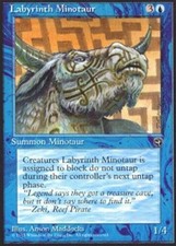 4x Labyrinth Minotaur (Art Version: CLOSE-UP OF HEAD ONLY) MTG Homelands NM Magi