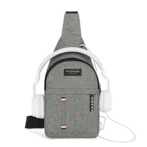 Crossbody Shoulder Bag Gym Cycling Travel Hiking Chest Bag Unisex Daypack Grey - Picture 1 of 9